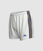 Kids GAA Official Match Shorts White Royal Amber
